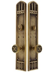 18 inch Oxford Single Cylinder Entry Set With Oxford Knobs In Antique Brass